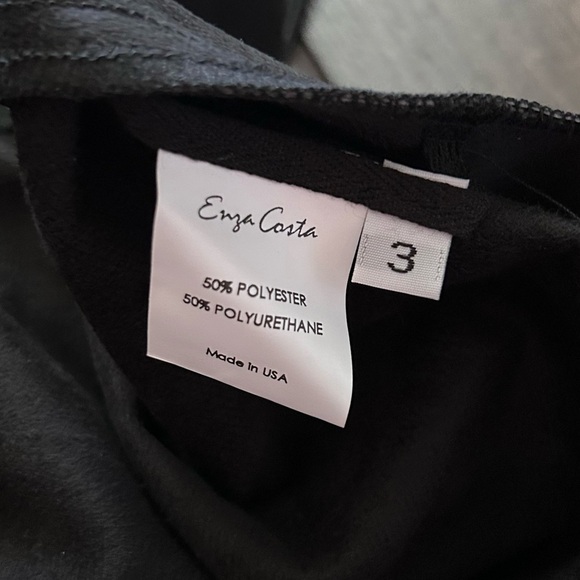 Enza Costa Faux Leather Wrap Midi Skirt in Black Sz L - Picture 7 of 7